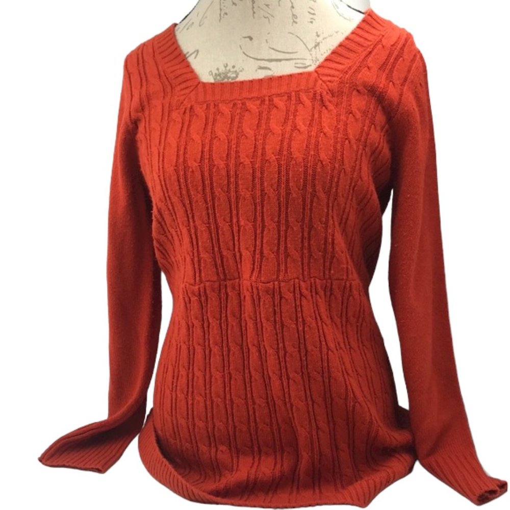 Gitano Orange Square Neck Sweater Size 14-16